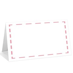 25 PCS Pink Lines Border Place Cards Editable Name Tent Table Food Label