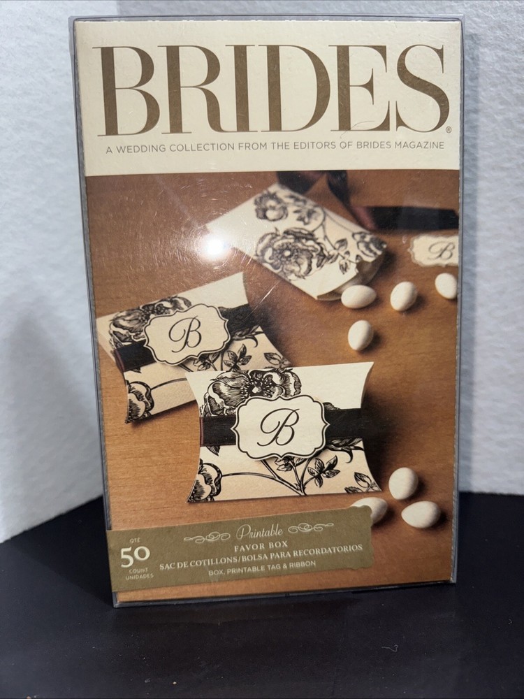 Printable Favor Boxes Chocolate Pillow- Gartner Studios Brides Magazine 50 Count