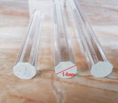 12pcs/lot 14*100mm Clear Octagonal Glass Stick Bar Hanging Accessories Pendant