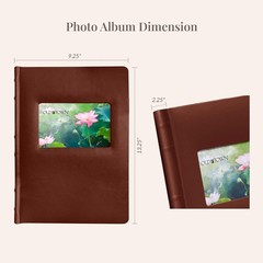 Old Town 2-Pack Bonded Leather Photo Albums, Photo Album 5×7 & 4×6 Slots, Brown