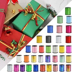 500 Yards Ribbon Crimped Curling, Balloon String Shiny Metallic Roll for Red