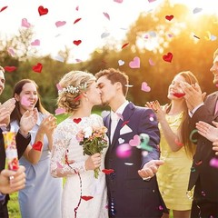 Heart Shape padded satin petals  Scatter for Valentine’s Day Wedding Decorations
