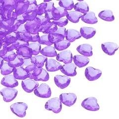 250Pcs Acrylic Heart Gems Heart Shaped Bauble Vase Fillers Ornaments Purple