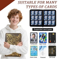 Trading Card Binder-Holds 360 Cards Pockets Album3D Leather 9 Pockets