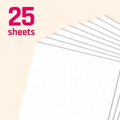 25 Pieces, (110 lb/300 gsm) – White 12 x 12 inches (25 Sheets),
