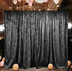 10 feet x 10 feet Lush Velvet Backdrop Drapes 60″W x 120″L (Pack of 2) Black