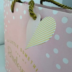 Bridesmaid Gift Bags Set of 6 Pink Polka Dot Bridal Shower Wedding Favor