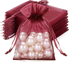 50Pcs Organza Bags, 2X3 Inch Gift Favor Bags, White Wedding Favor Bags, Jewelry