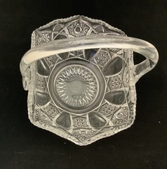 VINTAGE LE SMITH CRYSTAL BASKET RUFFLED FRUIT BOWL EASTER HOBSTAR PARTY 8” H L E