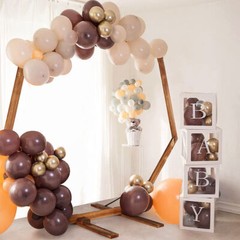 Hexagon Wedding Arch Backdrop Stand Flower Balloon Road Lead Archway Decorative