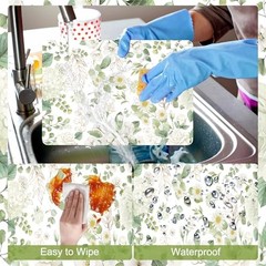 Spring Wildflower Placemats Set of 6 Decorative Floral Eucalyptus White Flower