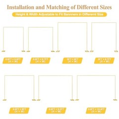 8FT x 8FT Backdrop Stand Heavy Duty Pipe and Drape Kit, 8 x 8 FT Gold
