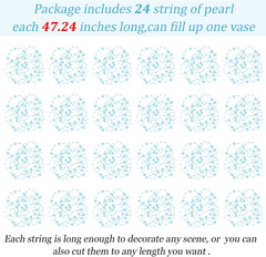 24 Pcs Artificial Pearl String for Floating Candle Faux Pearls Beads String Garl