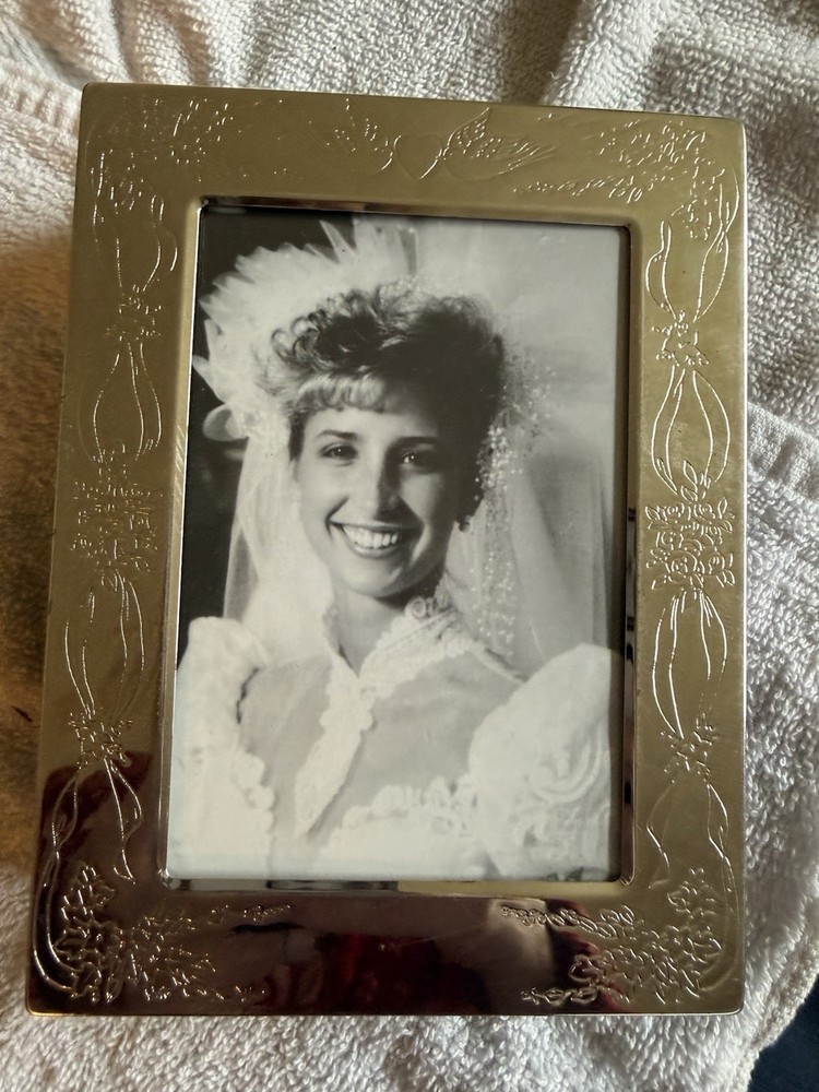 Silver Metal Slip-In Wedding Photo Album Ring Binder 4x6in