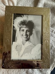 Silver Metal Slip-In Wedding Photo Album Ring Binder 4x6in