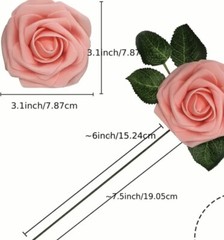 25/50/100 Pcs Bright Red Artificial Rose Flower Foam Like For Decoration