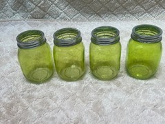 Country Cottage Glass Jars Vase Green Pint Size Centerpiece Wedding Décor