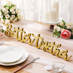 11.8″ Better Together Wedding Table Sign, Gold Elegant Wood Letters for Sweethea