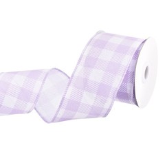Plaid Check Ribbon, 2.5 Inch x 10 Yards Gingham Ribbon, Lavender Purple