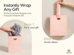Paper Gift Bags With Ribbon Handles Set of 10 Small Size/10pcs 10 Mixed Colors