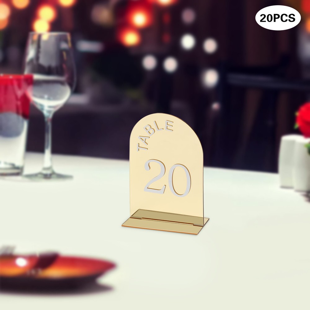 20PCS Gold Table Numbers Acrylic Party Table Numbers Wedding Table Numbers Sign