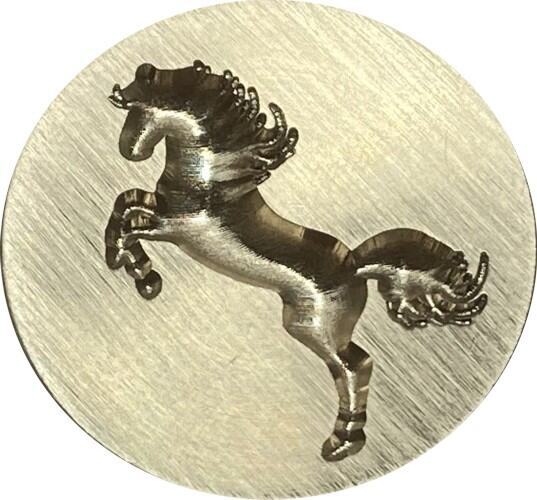 Rearing Horse 3D engraved brass Wax Seal Stamp head, 1″ diameter