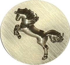Rearing Horse 3D engraved brass Wax Seal Stamp head, 1″ diameter