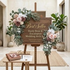Wedding Arch Swag, White Pink Rose Eucalyptus Greenery Arrangement