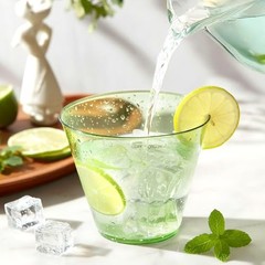 9 oz Clear Plastic Cups Plastic Disposable Cups for Cocktail Pack 50 Green