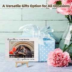 4×6 Couple Picture Frame, Valentine Wedding Gifts Wooden Photo Frame with Eas…