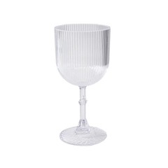 12 CLEAR Plastic Wine Glasses Vintage Ribbed Pattern Party Events Decorations