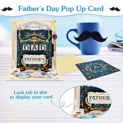 FLYAB Fathers Day Pop Up Card – 3D Jackpot Funny Happy Father’s Day Greeting …