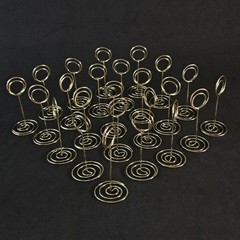 24pc Gold Spiral Wire Place Card /Photo /Table Number Stands Party Decor 3.5in