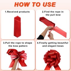 10 Pack 6 Inch Large Pull Bow Gift Wrapping Ribbon for Car Presents Fruit Green