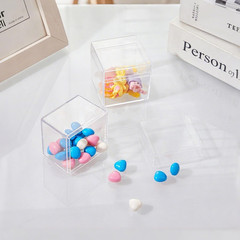 Okllen 36 Pack Acrylic Boxes with Lid, Clear Square Cubes Treat Gift Boxes Candy