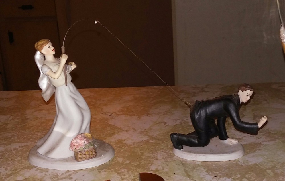 No fishing wedding cake topper