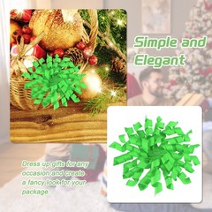 6 Pcs 4 Inch Grosgrain Curly Bows for Gift Wrapping Light Grass Green