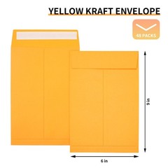 Joyberg 6×9 Envelopes Self Seal, Yellow 6x9in,