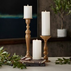 3pc Christmas Classic Flameless Flickering LED White Pillar Candle – Variety Set