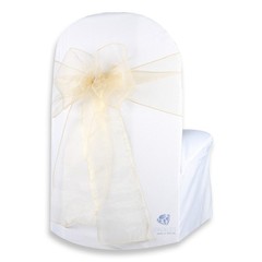 150 pcs Organza Chair Cover Bow Sash 108″x8″ – Champagne – Wedding Party cj