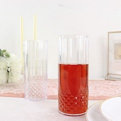 6 Clear 14 oz Crystal Plastic Drinking Glasses Party Events Disposable Tableware