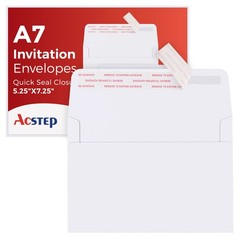 ACSTEP 500PACK 5 X 7 Envelopes, White A7 A7(5 1/4 X 7 1/4) 500 Pcs,