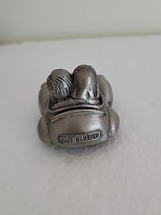 Bridal Table Bride/Groom Pewter Car Place Card Holder Just Married License Plate