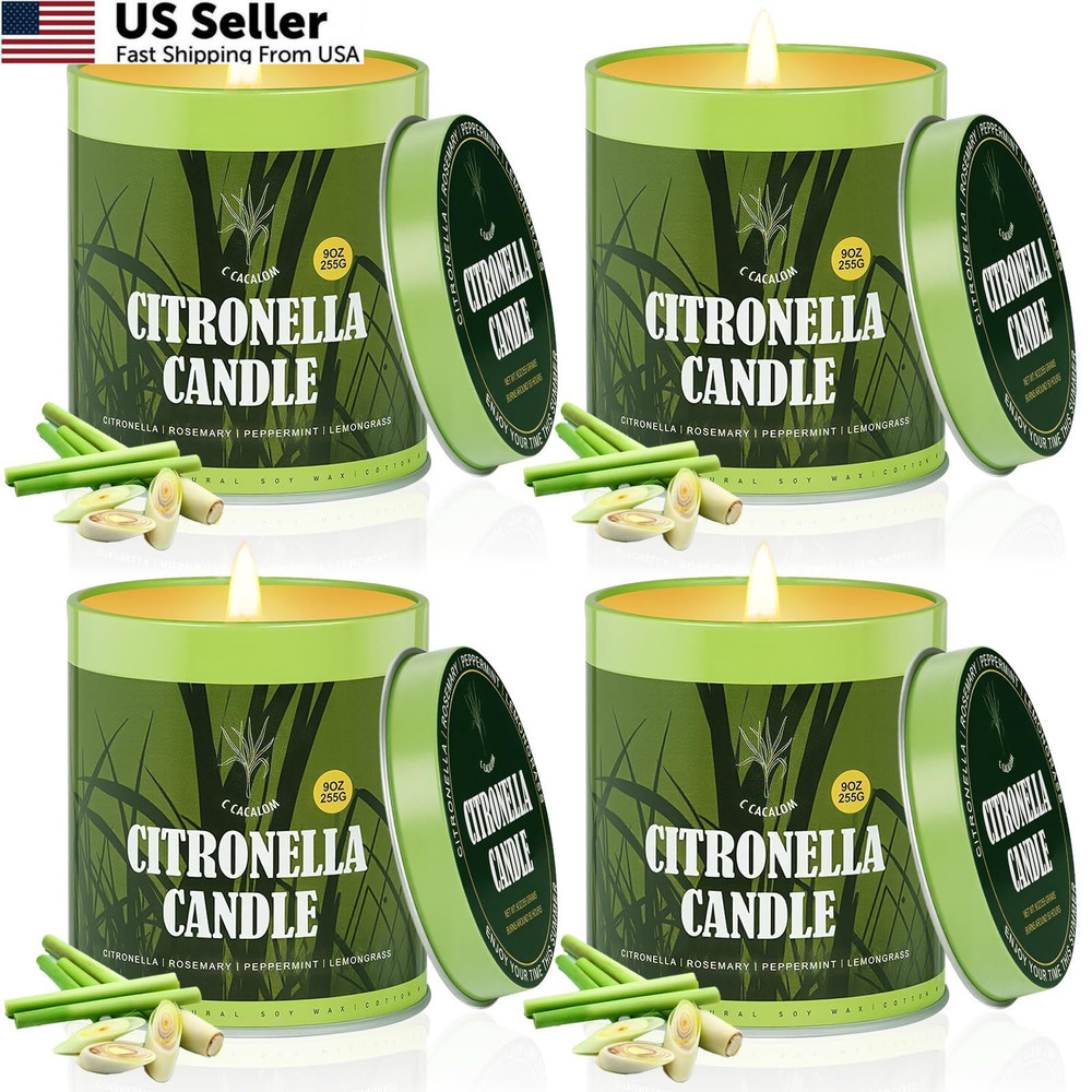 Citronella Candles Outdoor Set, 4 Pack Jar Candle 4 | 36oz, 4 9oz