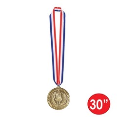Beistle Gold Medal with Ribbon 30-Inch, Red/White/Blue/Gold