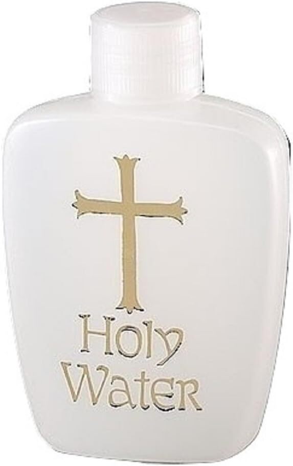 Religious Gifts Holy Water Bottle with Screw Top Lid, 2 Ounce