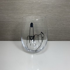 Bride Ring Finger Stemless Wine Glass 16 oz