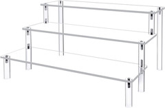 Acrylic Display Risers,Clear Shelf 3 Tier Cupcake Display Stand Steps for Food D