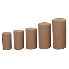 5 TAUPE Fitted Spandex Cylinder Display STAND COVERS Set Party Decorations