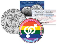 Gay Pride Lesbian MARRIAGE EQUALITY Colorized 2015 JFK Half Dollar US Coin 6/26